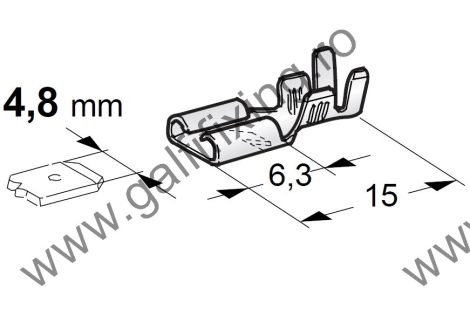 Csúszóérintkező hüvely, 4,8 mm, 25 db/csomag