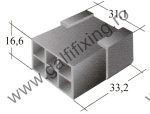   Műanyag csatlakozóház VI. 6,3 mm-s csúszóérintkező dugóhoz (160166)