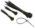   Műanyag kábelkötegelő, fekete, 135x2,6 mm, D: 1-32 mm, 100 db/csomag