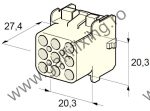   Műanyag csatlakozóház XI., 2mm-s hengeres dugóhoz (160000), 2 db/csomag