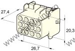   Műanyag csatlakozóház XII., 2mm-s hengeres dugóhoz (160000), 2 db/csomag