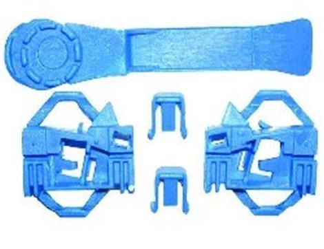 Ajtóüveg rögzítő patent készlet első-hátsó balos 5db/cs kék Volkswagen Seat Audi Skoda